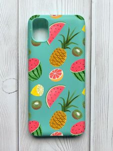 Матовий бірюзовий чохол на Samsung Galaxy A04E / A042 :: Фруктовий мікс (принт 347)