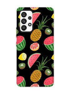 Матовий чорний чохол на Samsung Galaxy A53 4G/5G :: Фруктовий мікс (принт 347)