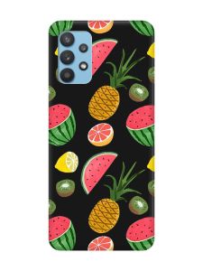 Матовий чорний чохол на Samsung Galaxy A32 :: Фруктовий мікс (принт 347)