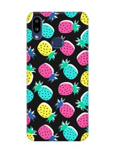 Матовий чорний чохол на Samsung Galaxy A10ѕ A107 :: Різнокольорові ананаси (принт 346)