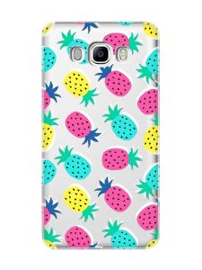 Прозорий чохол на Samsung Galaxy J7(2016) J710 :: Різнокольорові ананаси (принт 346)