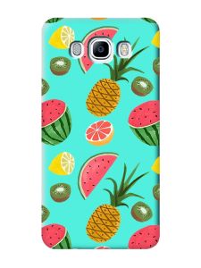 Матовий бірюзовий чохол на Samsung Galaxy J7(2016) J710 :: Фруктовий мікс (принт 347)