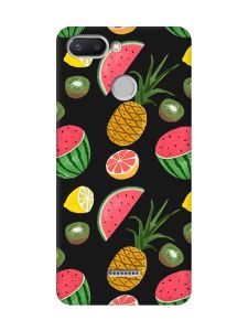 Матовий чорний чохол на Xiaomi Redmi 6 :: Фруктовий мікс (принт 347)