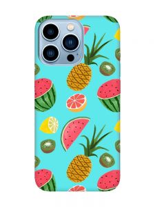 Матовий бірюзовий чохол на Apple iPhone 13 Pro Max :: Фруктовий мікс (принт 347)