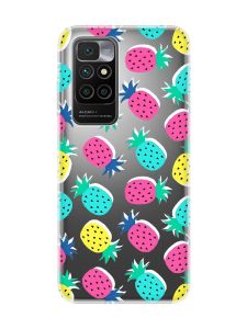 Прозорий чохол на Xiaomi Redmi 10 :: Різнокольорові ананаси (принт 346)
