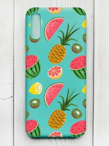 Матовий бірюзовий чохол на Xiaomi Redmi 9А :: Фруктовий мікс (принт 347)