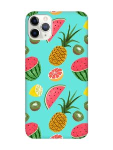 Матовий бірюзовий чохол на iPhone 11 Pro Max (6.5) :: Фруктовий мікс (принт 347)