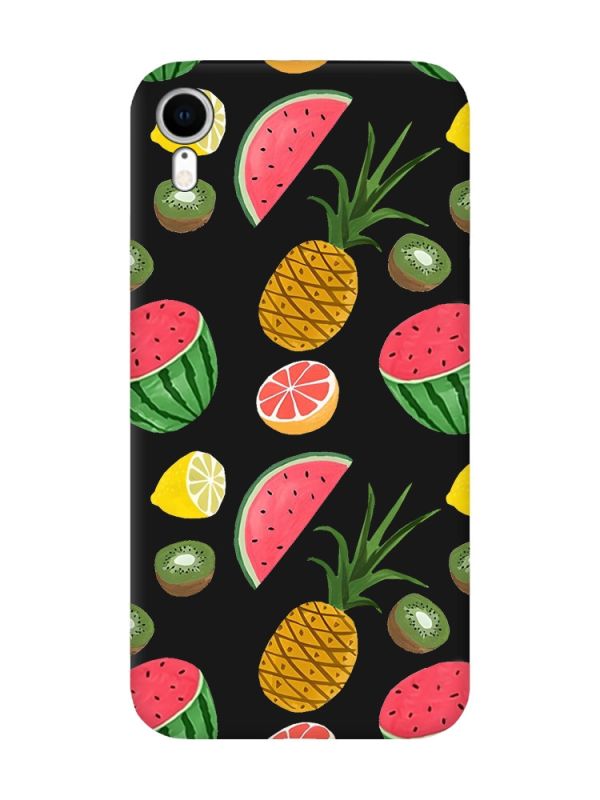 Матовий чорний чохол на Apple iPhone XR :: Фруктовий мікс (принт 347)