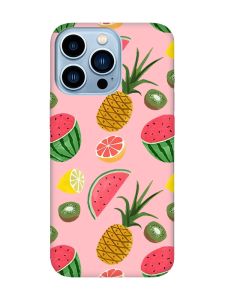 Матовий рожевий чохол на Apple iPhone 13 Pro Max :: Фруктовий мікс (принт 347)