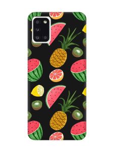 Матовий чорний чохол на Samsung Galaxy A31 :: Фруктовий мікс (принт 347)