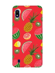 Матовий червоний чохол на Samsung Galaxy A10 (2019) A105 :: Фруктовий мікс (принт 347)