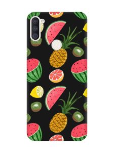 Матовий чорний чохол на Samsung Galaxy A11 :: Фруктовий мікс (принт 347)