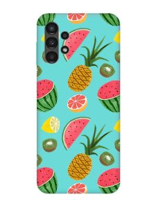 Матовий бірюзовий чохол на Samsung Galaxy A13 4G :: Фруктовий мікс (принт 347)