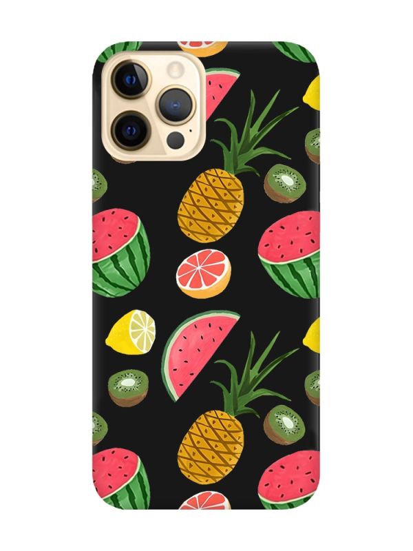 Матовий чорний чохол на Apple iPhone 12 Pro Max :: Фруктовий мікс (принт 347)