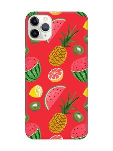 Матовий червоний чохол на iPhone 11 Pro Max (6.5) :: Фруктовий мікс (принт 347)