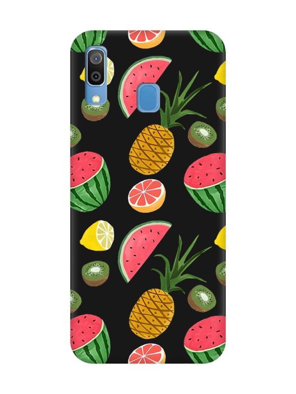 Матовий чорний чохол на Samsung Galaxy A30 (2019) / A20 (2019) :: Фруктовий мікс (принт 347)