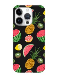 Матовий чорний чохол на Apple iPhone 14 Pro :: Фруктовий мікс (принт 347)