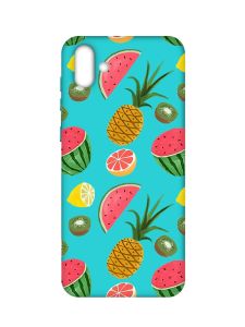 Матовий бірюзовий чохол на Samsung Galaxy A04 :: Фруктовий мікс (принт 347)