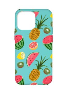 Матовий бірюзовий чохол на Apple iPhone 13 Pro :: Фруктовий мікс (принт 347)