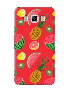 Матовий червоний чохол на Samsung Galaxy J5 (2016) J510 :: Фруктовий мікс (принт 347)