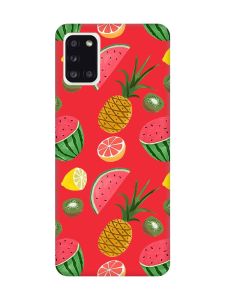 Матовий червоний чохол на Samsung Galaxy A31 :: Фруктовий мікс (принт 347)