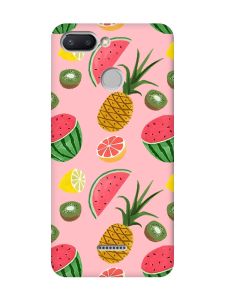 Матовий рожевий чохол на Xiaomi Redmi 6 :: Фруктовий мікс (принт 347)