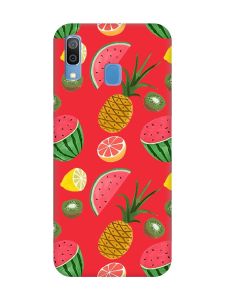 Матовий червоний чохол на Samsung Galaxy A30 (2019) / A20 (2019) :: Фруктовий мікс (принт 347)