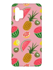 Матовий рожевий чохол на Samsung Galaxy A32 :: Фруктовий мікс (принт 347)