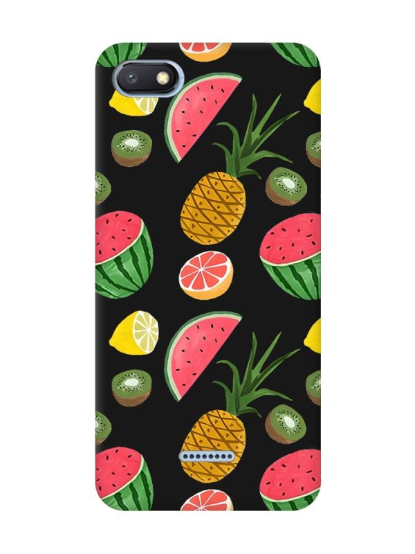Матовий чорний чохол на Xiaomi Redmi 6A :: Фруктовий мікс (принт 347)