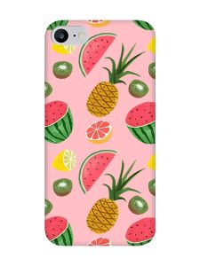 Матовий рожевий чохол на iPhone 7 / 8 :: Фруктовий мікс (принт 347)
