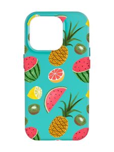 Матовий бірюзовий чохол на Apple iPhone 14 Pro Max :: Фруктовий мікс (принт 347)