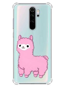 Чохол з потовщеними кутами на Xiaomi Redmi Note 8 Pro :: Лама рожева (принт 100)