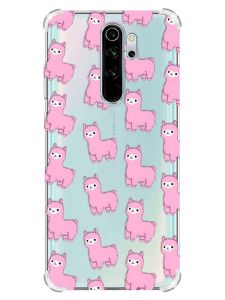 Чохол з потовщеними кутами на Xiaomi Redmi Note 8 Pro :: Лами рожеві (принт 101)