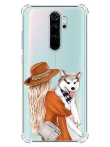 Чохол з потовщеними кутами на Xiaomi Redmi Note 8 Pro :: Дівчина з песиком (принт 115)