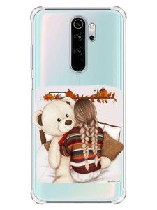 Чохол з потовщеними кутами на Xiaomi Redmi Note 8 Pro :: Дівчинка з ведмедиком (принт 117)