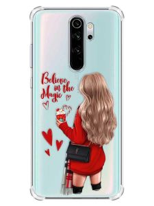 Чохол з потовщеними кутами на Xiaomi Redmi Note 8 Pro :: Дівчина з кавою (принт 137)