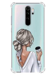 Чохол з потовщеними кутами на Xiaomi Redmi Note 8 Pro :: Дівчина з латте (принт 227)