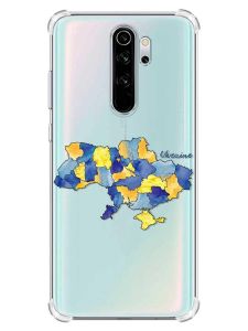 Чохол з потовщеними кутами на Xiaomi Redmi Note 8 Pro :: Карта України (принт 261)