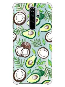 Чохол з потовщеними кутами на Xiaomi Redmi Note 8 Pro :: Авокадо і кокос (принт 303)