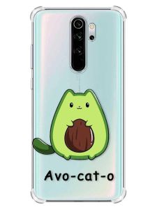 Чохол з потовщеними кутами на Xiaomi Redmi Note 8 Pro :: Котик Авокадо (принт 306)