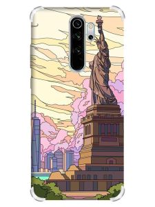 Чохол з потовщеними кутами на Xiaomi Redmi Note 8 Pro :: Статуя Свободи (принт 331)