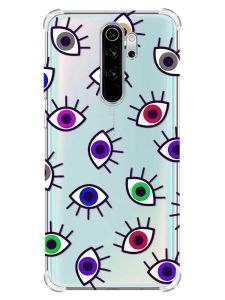 Чохол з потовщеними кутами на Xiaomi Redmi Note 8 Pro :: Різнокольорові очі (принт 336)