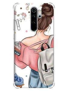 Чохол з потовщеними кутами на Xiaomi Redmi Note 8 Pro :: Дівчина з рюкзаком (принт 30)