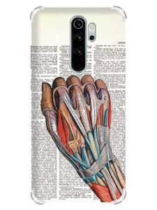 Чохол з потовщеними кутами на Xiaomi Redmi Note 8 Pro :: Анатомія руки (принт 298)