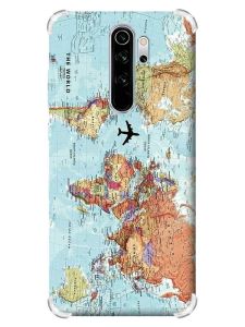 Чохол з потовщеними кутами на Xiaomi Redmi Note 8 Pro :: Карта світу (принт 318)