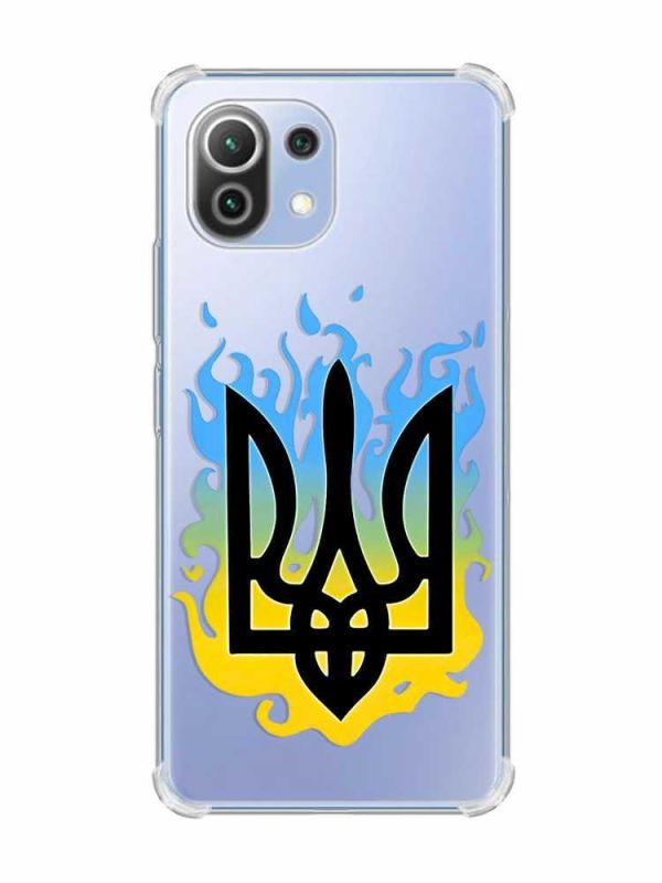 Чохол з потовщеними кутами на Xiaomi Mi 11 Lite :: Тризуб Полум'я (принт 257)