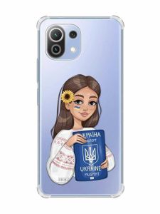 Чохол з потовщеними кутами на Xiaomi Mi 11 Lite :: Дівчина з паспортом (принт 12)