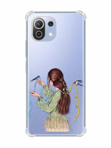 Чохол з потовщеними кутами на Xiaomi Mi 11 Lite :: Дівчина з ластівками (принт 16)