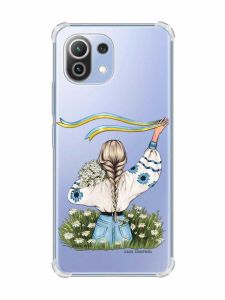 Чохол з потовщеними кутами на Xiaomi Mi 11 Lite :: Дівчина зі стрічкою (принт 17)