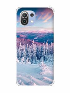 Чохол з потовщеними кутами на Xiaomi Mi 11 Lite :: Зимові гори (принт 163)